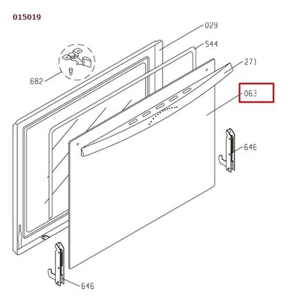 Стекло внешнее двери духовки GORENJE 182024