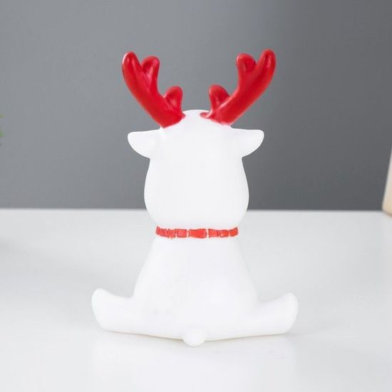 Новогодний ночник "Олененок с рожками" 1Вт белый 10,5*8*14 см.