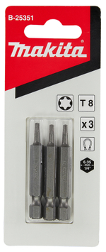 Насадка T8, 50 мм, E-form (MZ), 3 шт. Makita B-25351 T25 25 мм C-form 3 шт.