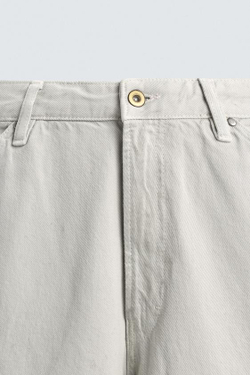 ZARA ДЖИНСЫ BAGGY FIT, ЭКРЮ