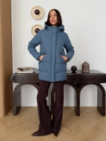 Куртка весенняя удлиненная со съемным капюшоном