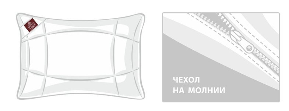 Подушка 50x68 German Grass Bioline Linenwash Grass съема