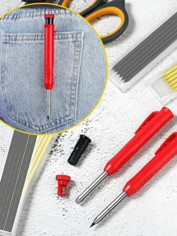 Карандаш строительный с точилкой, с комплектом грифелей.