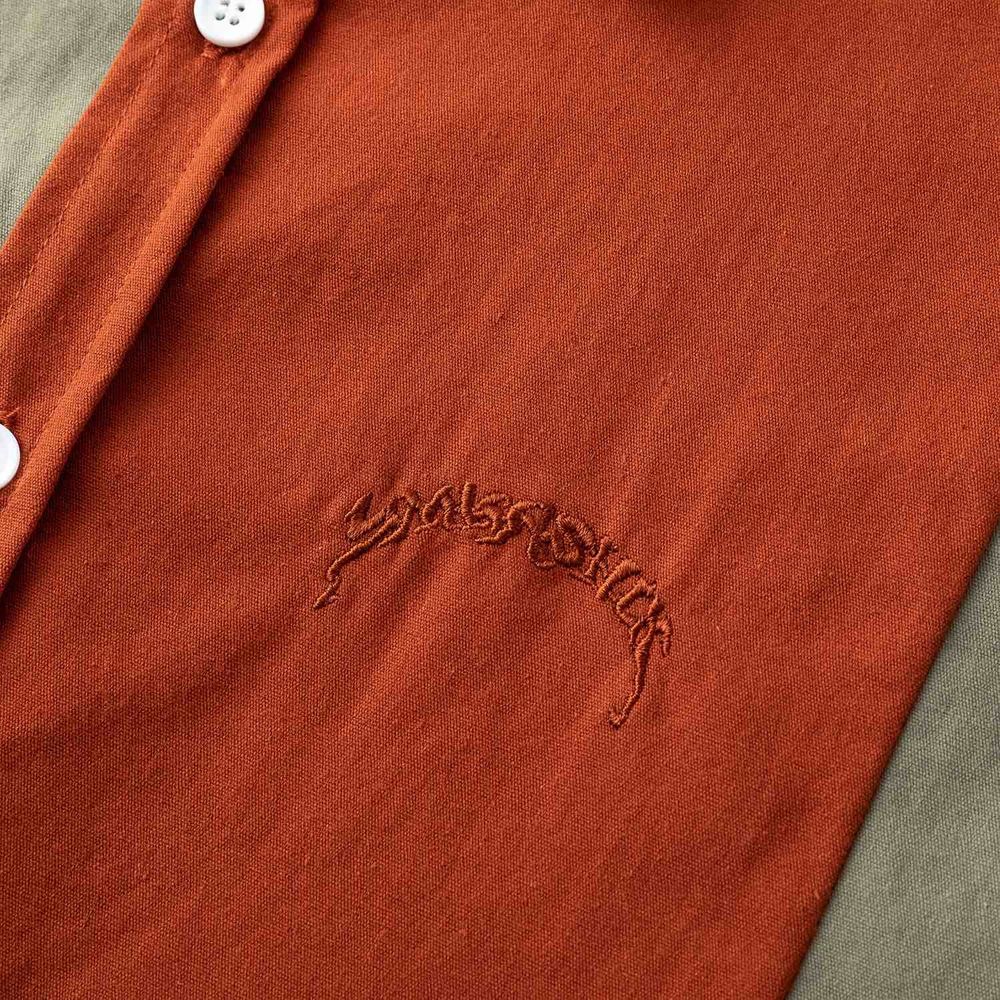 Сорочка Ymkashix Puff мужская хаки / оранжевый