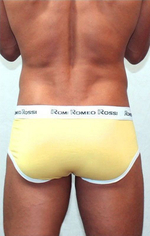 Мужские трусы-брифы с низкой посадкой и контрастной белой резинкой (Размер: XXL) (Цвет: фиолетовый)