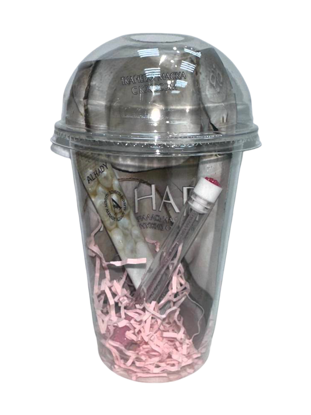 Бьюти-коктейль с щеточкой в колбе (розовый)