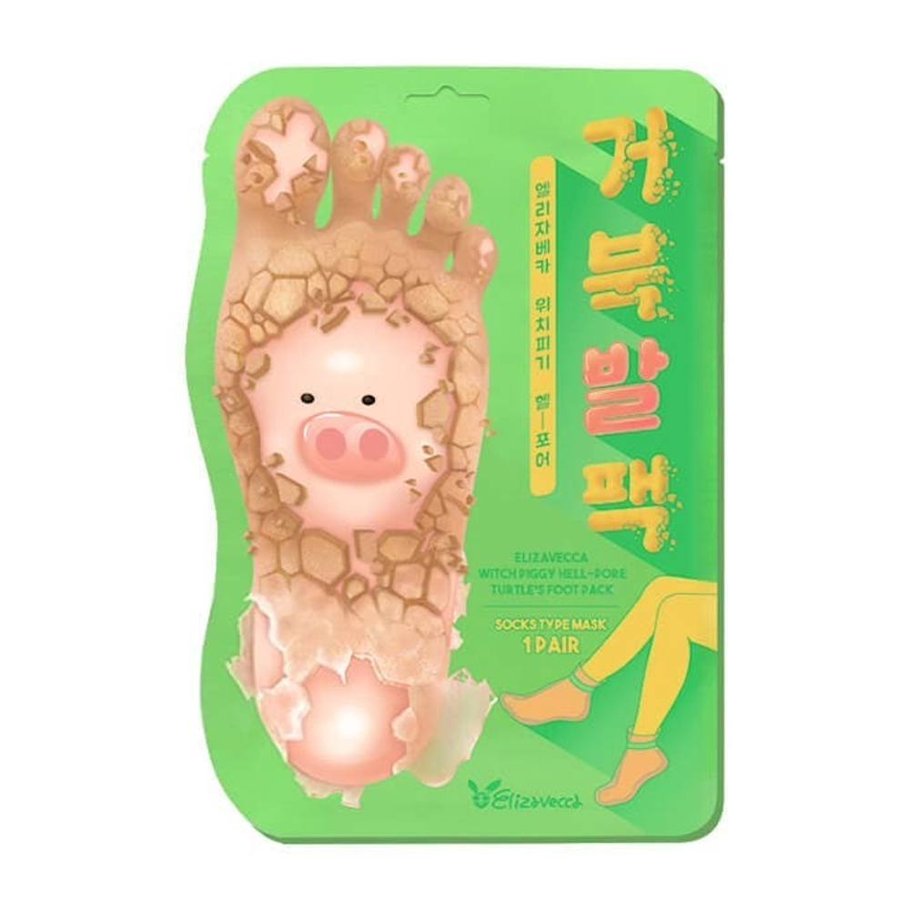 Маска - носочки для ног Elizavecca Witch Piggy Hell-Pore Turtle Foot Pack 1 пара.