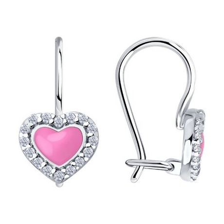 Серьги из серебра с фианитами