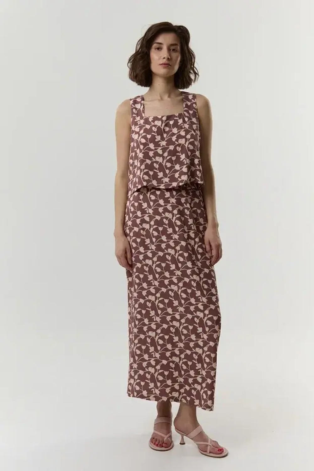 Юбка со шлицей тюльпаны