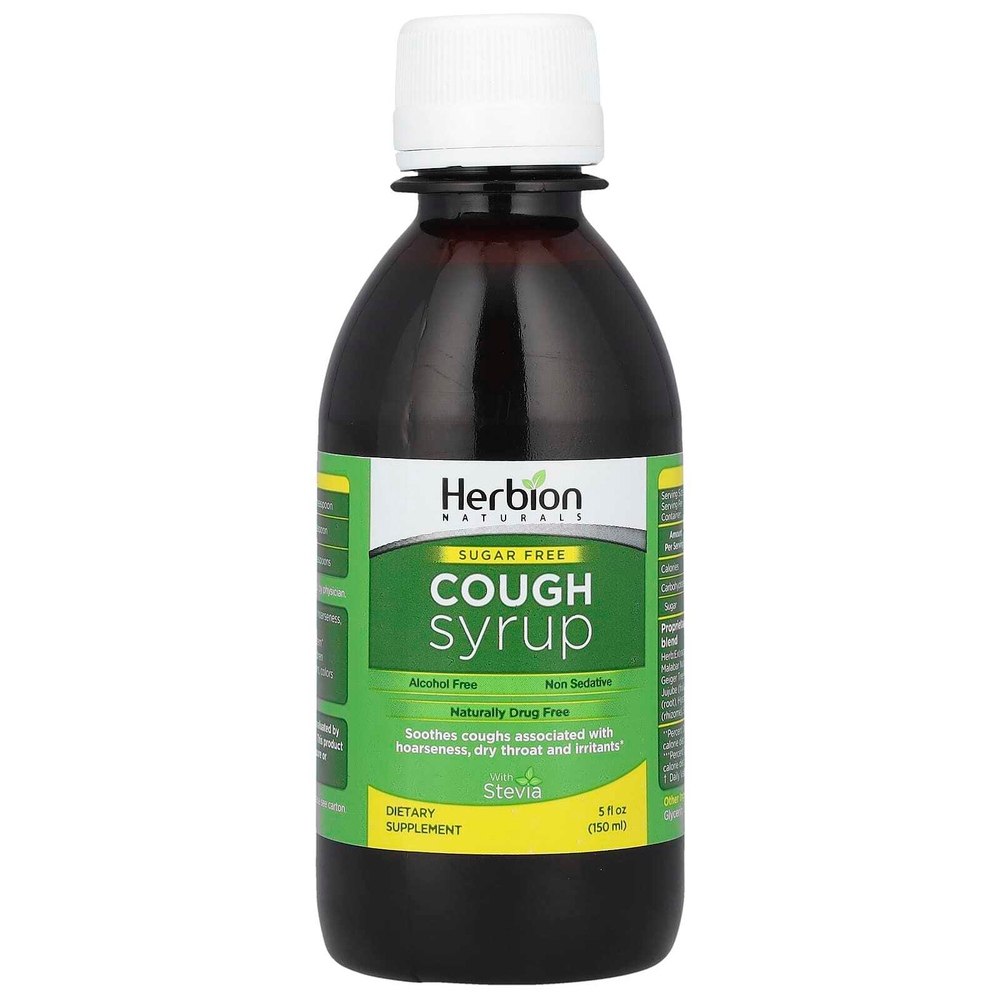 Herbion Naturals, Сироп от кашля без сахара со стевией, без спирта, 150 мл (5 жидк. унц.)
