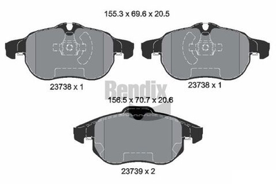 BENDIX Braking - BPD1357-BEN - Brake Pad Set, disc brake