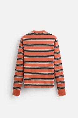 ZARA Х HARRY LAMBERT ФУТБОЛКА В ПОЛОСКУ, ЧЕРНЫЙ/ОРАНЖЕВЫЙ