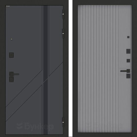 Входная металлическая дверь Бункер БН-12 Веллюто верде 29 Хомс Серый софт рельеф