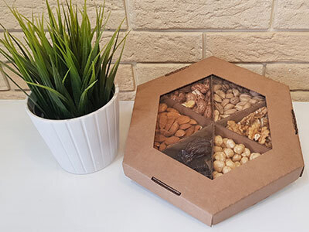 Упаковка для орехов 240*215*30 ММ. КРАФТ