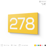 Номер на дверь 278, табличка на дверь для офиса, квартиры, кабинета, аудитории, склада, желтая 120х70 мм, Айдентика Технолоджи