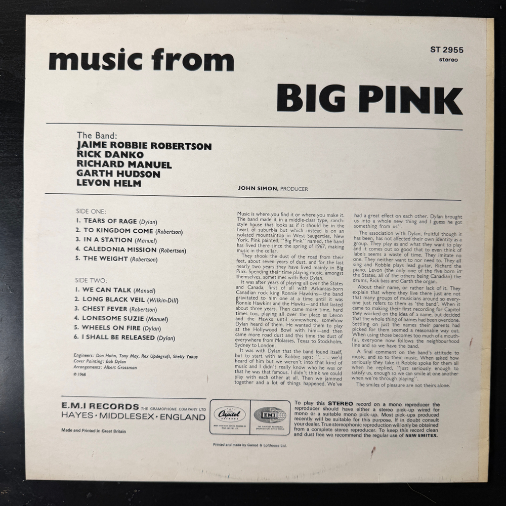 The Band ‎– Music From Big Pink (Дания) Т