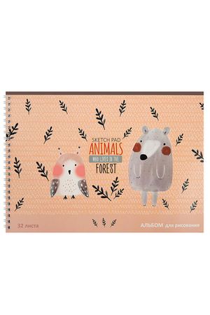 Альбом для рисования 32л., А4, на гребне BG "Animals forest" 1