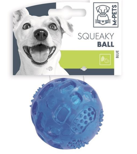 Игрушка для собак SQUEAKY мяч-пищалка, диаметр 6,3см, цвет голубой Mpets 10608599