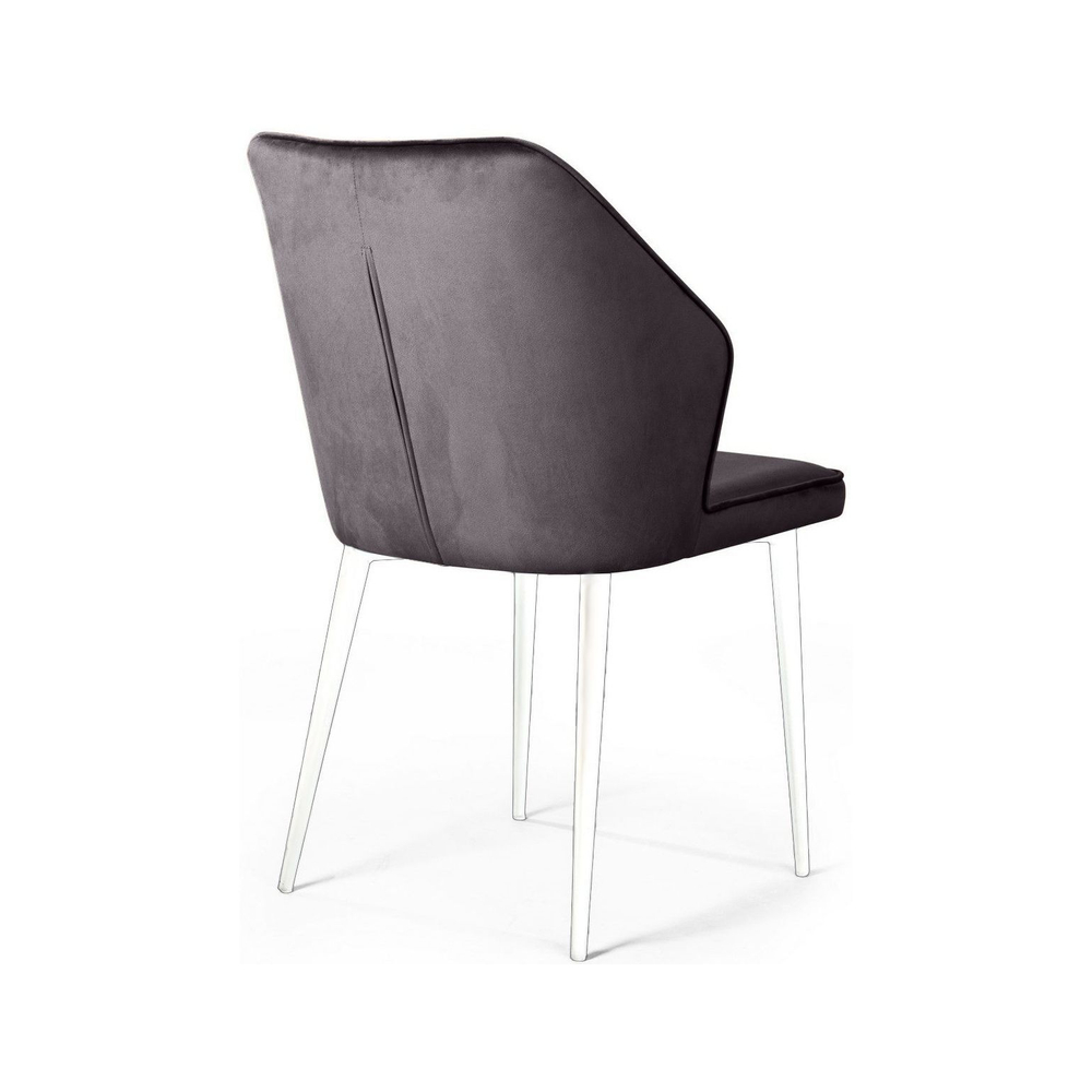 Стул Berg, бархат  светло-серый 26 / белый конус