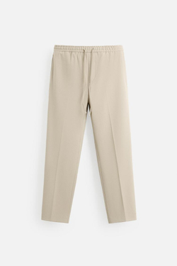 ZARA БРЮКИ-ДЖОГГЕРЫ КОМФОРТНОЙ ПОСАДКИ, ПЕСОЧНЫЙ