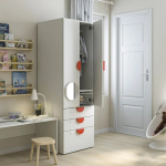 Шкаф - PLATSA/ SMÅSTAD / SMАSTAD  IKEA/ ПЛАТСА/СМОСТАД  ИКЕА, 60x57x181 см, белый/серый