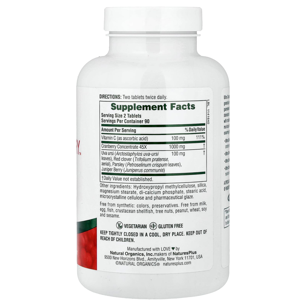 NaturesPlus, Ultra Cranberry™, таблетки с длительным высвобождением, 180 таблеток
