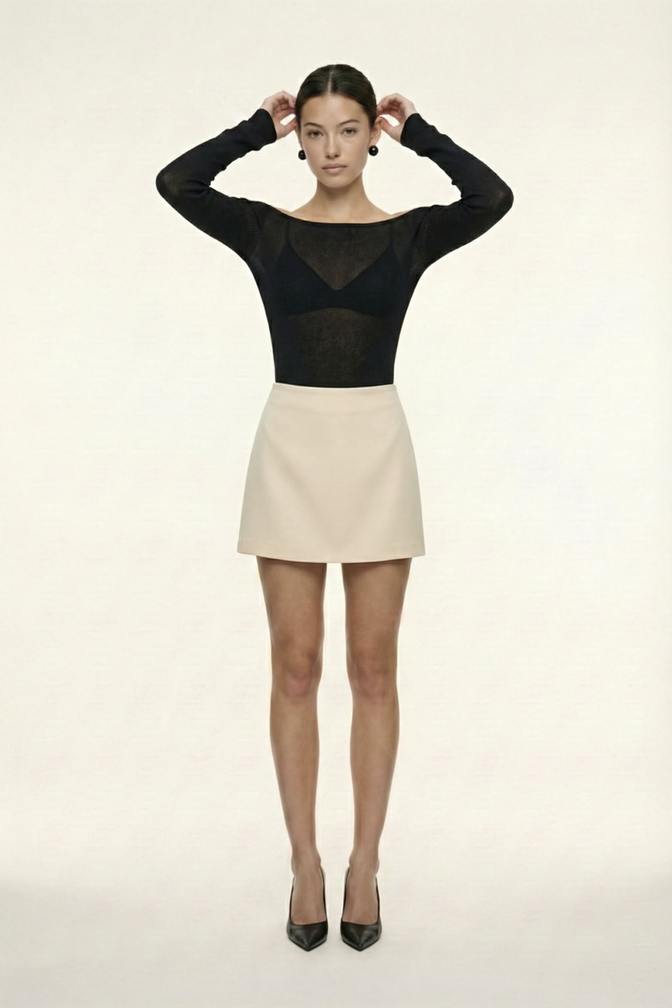 Юбка мини из костюмной ткани