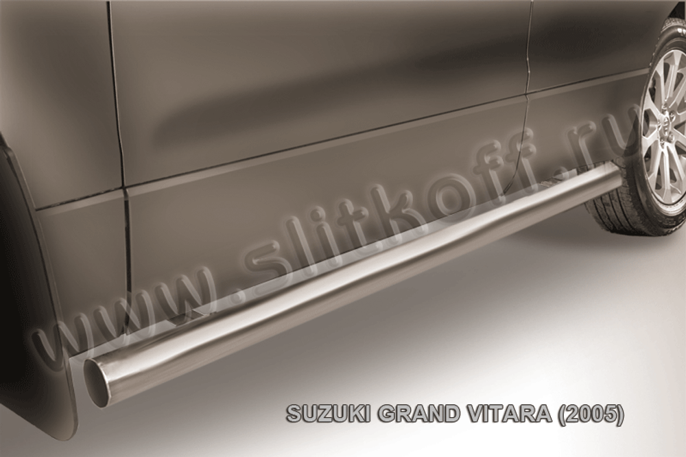Пороги из нержавейки Suzuki Grand Vitara (2005-2008) d76 труба