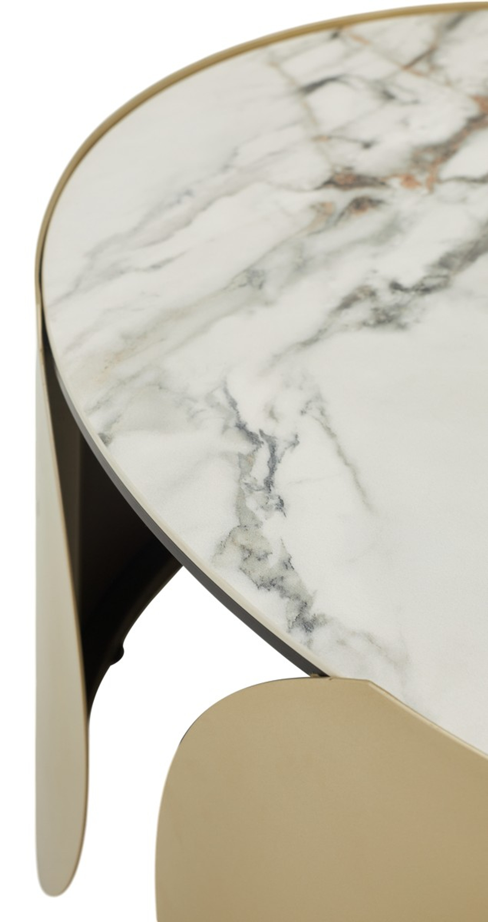 Стол М-City DISAUR Журнальный Брант (Brant) Kl-188 Контраст Мрамор матовый, Итальянская керамика, Шампань