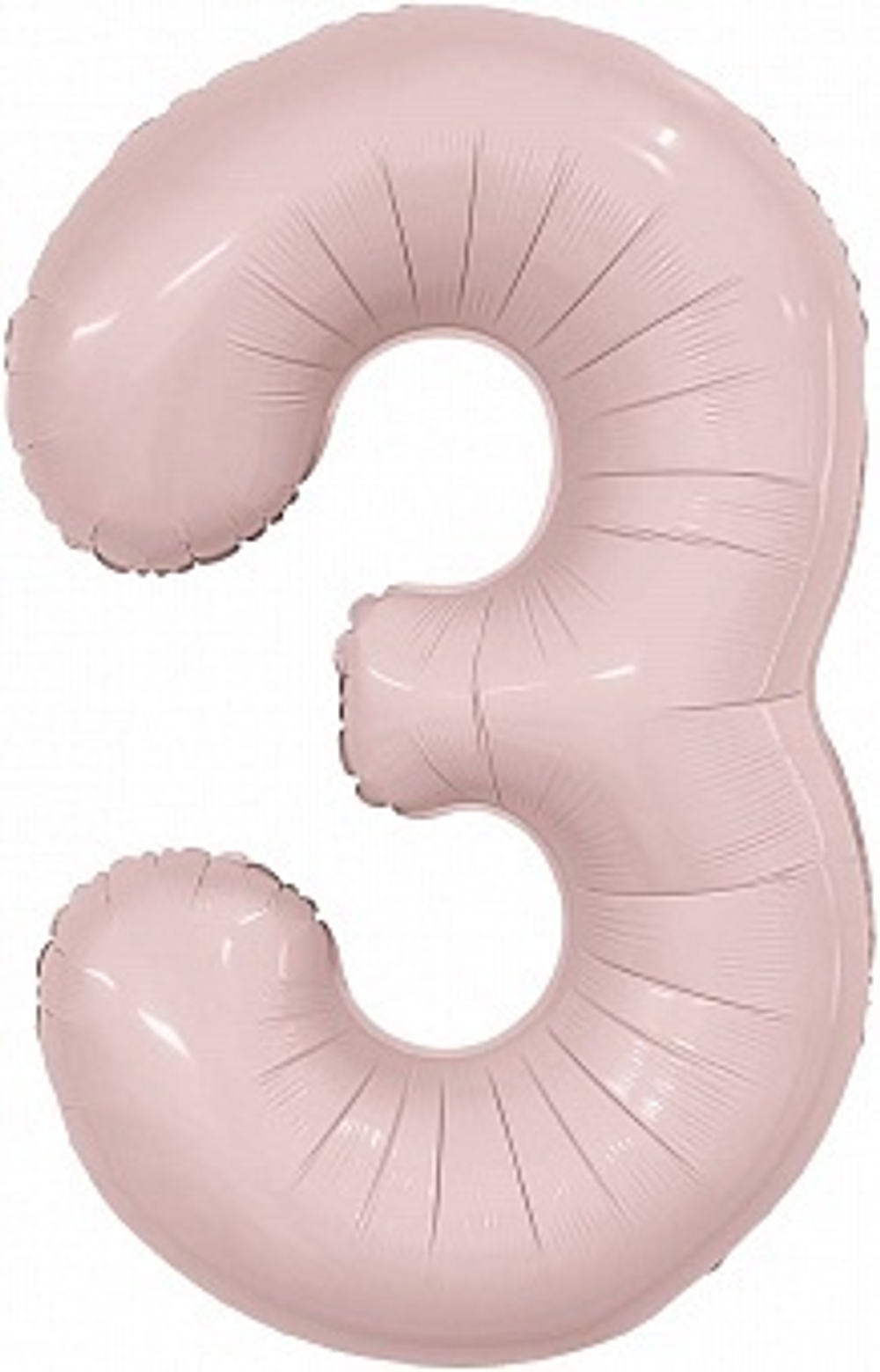 Р Цифра 3 Slim Пыльная роза (40''/102 см)