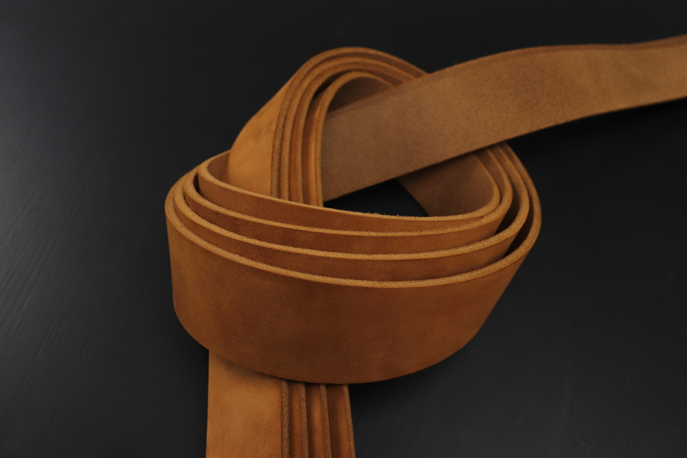 Ременная заготовка Шелк Коньяк гладкая