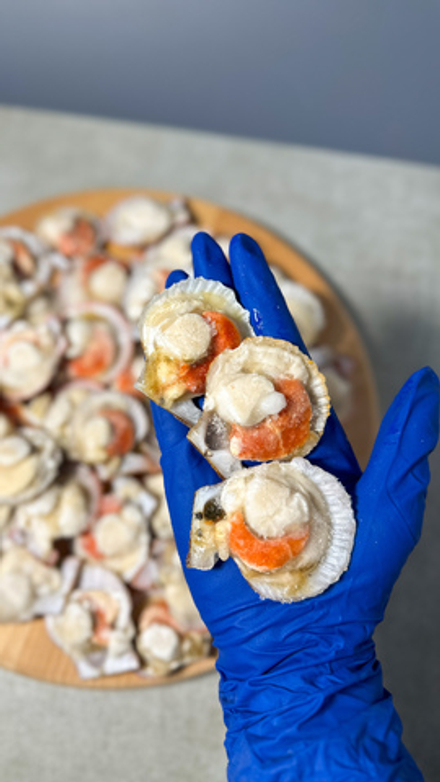 Гребешок на раковине с икрой (малый), 1кг