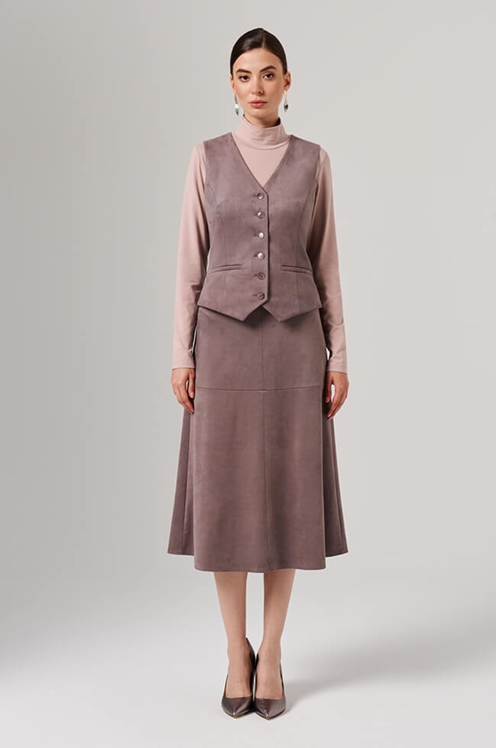 1887 Жилет женский (серо-розовый)