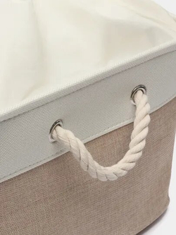 Корзина текстильная для хранения, вещей, белья, игрушек, документов, кофр 36х26х16см, бежевая