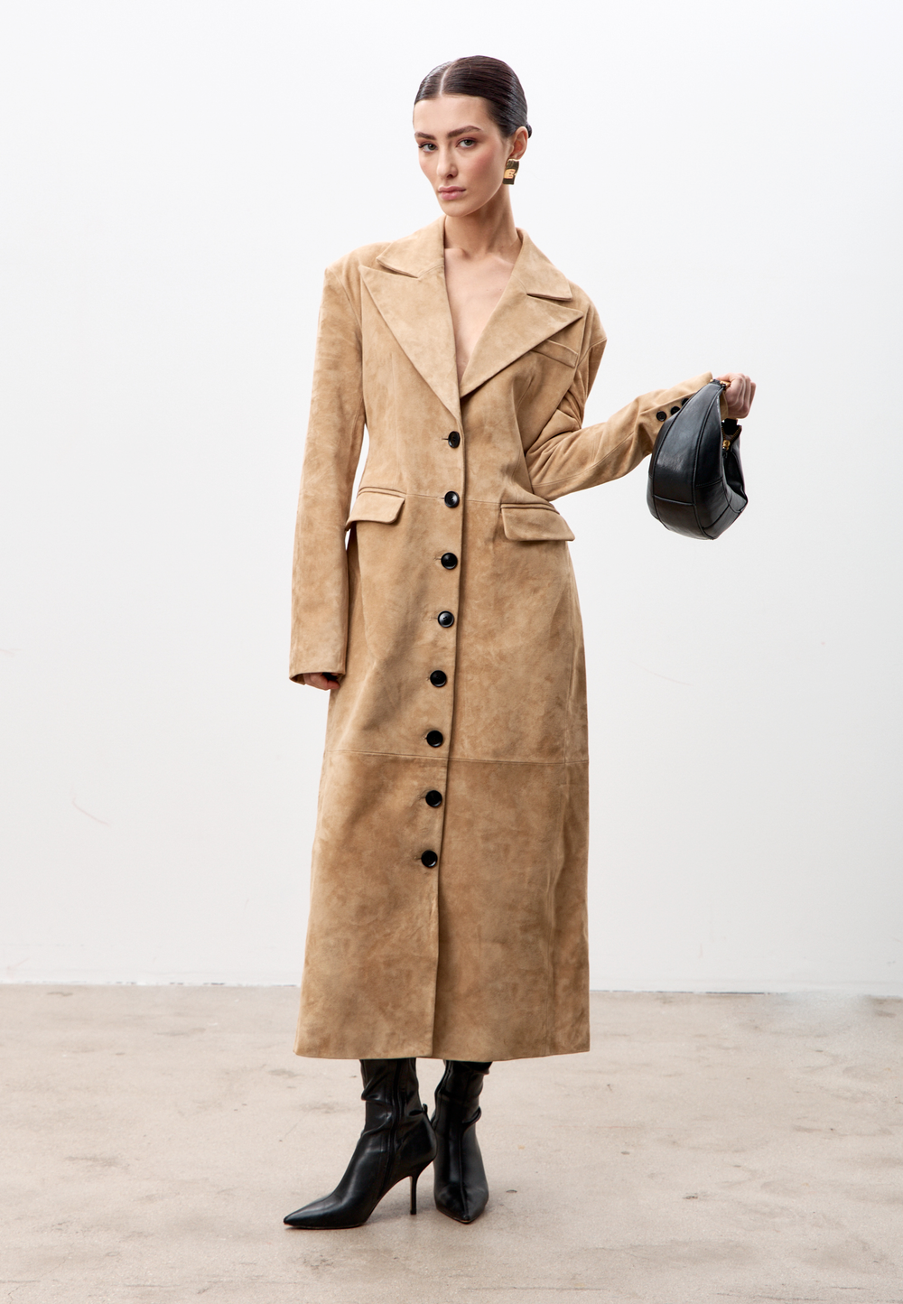 Тренч из натуральной замши