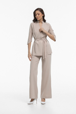 Костюм блуза на запах и брюки клеш