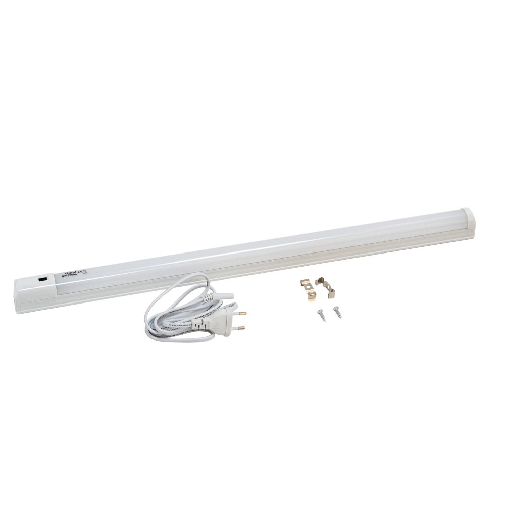 ULI-L24-8W-4200K SENSOR IP20 WHITE Светильник линейный светодиодный аналог Т8. с бесконтактным выключателем. 560х28х42мм. Белый свет. 600Lm. Корпус белый. TM Uniel.