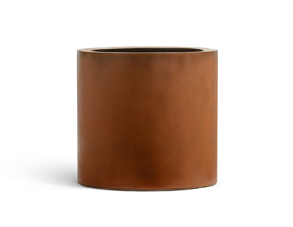 Кашпо TREEZ Effectory - серия Corten Steel - Цилиндр - Кортеновская сталь-Бархатистая окись