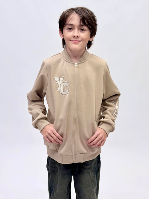 Бомбер трикотажный с начесом для мальчика 9-18 лет Fleur de Vie