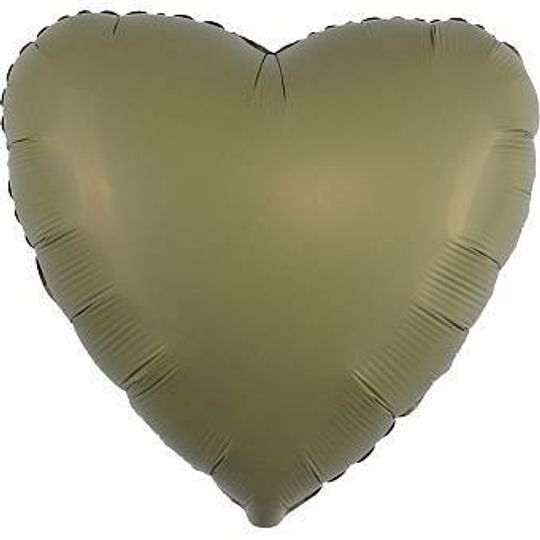 Шар (18''/46 см) Сердце, Оливковый, Матовый