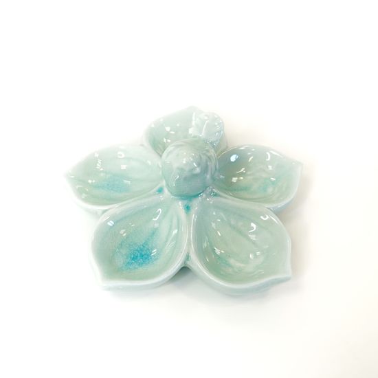 Менажница керамическая 5 ячеек «Голубка», 15,5×6,5, цвет голубой