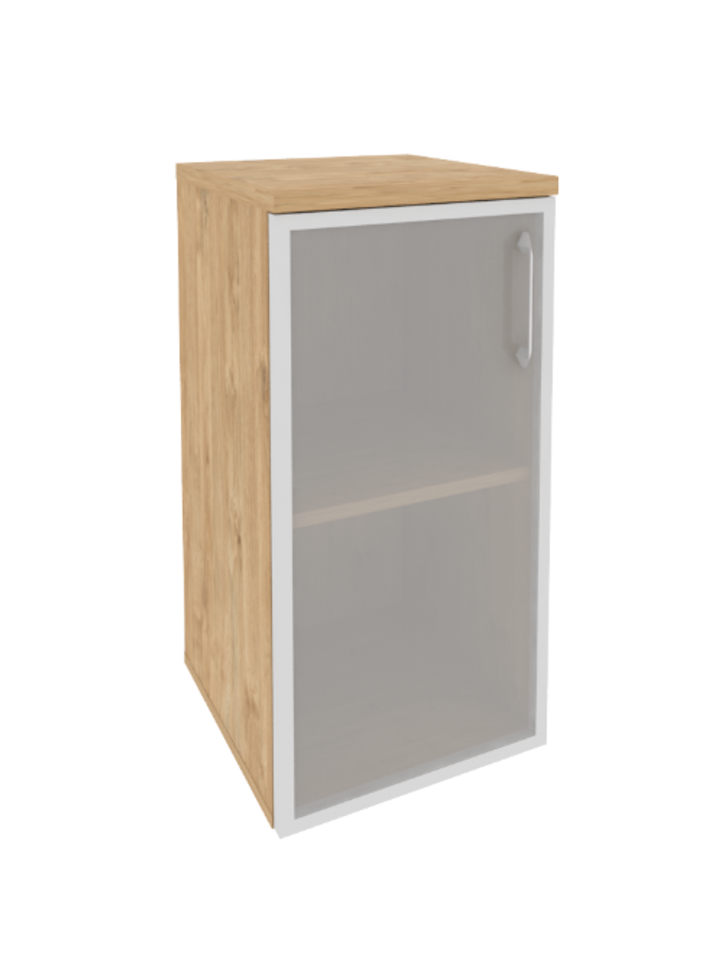 Шкаф низкий узкий со стеклом в раме Onix