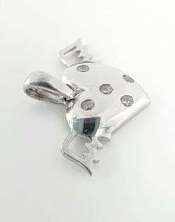 Ювелирная подвеска "Эстерелла", родированное серебро 925 пробы, с фианитами/Ф