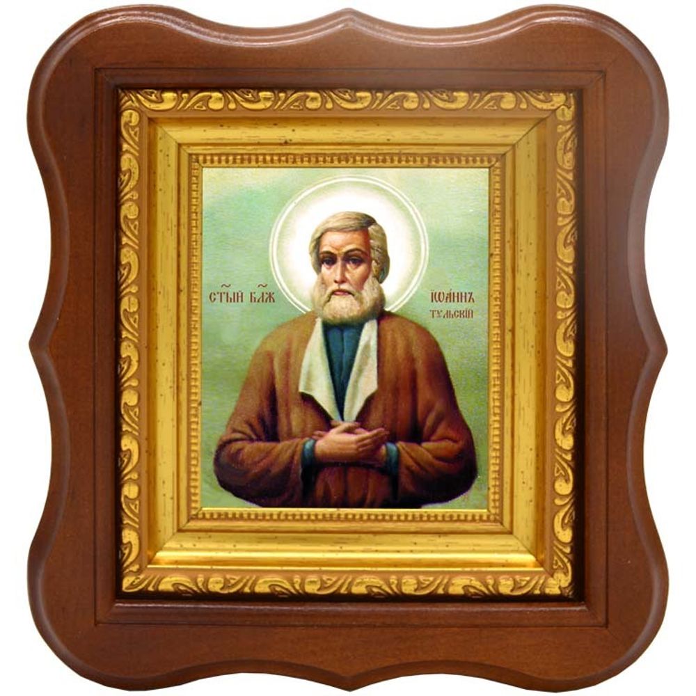 Иоанн Тульский (Котельников) блаженный чудотворец. Икона на холсте.