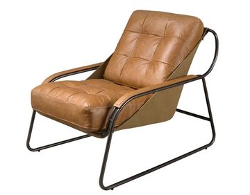 Коричневое кожаное кресло модель 5155