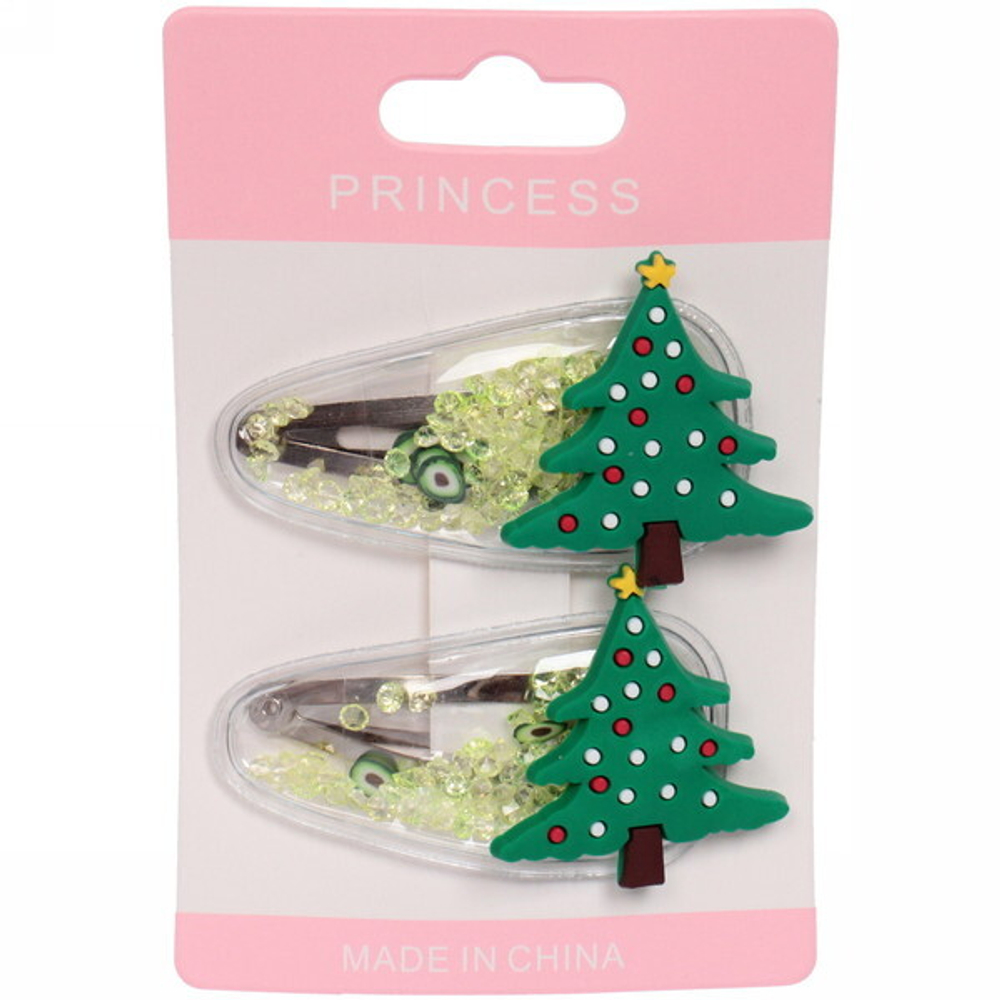 Зажимы для волос 2 шт «Fun idea- Пушистая Ёлочка» 5 см