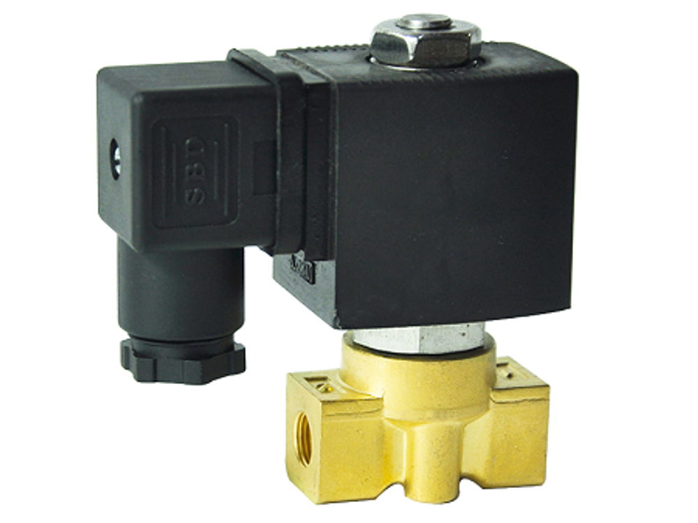 Two way normally closed miniature direct acting electric solenoid valve Elephant DHSM31 EPDM G 110/220V, body material - brass, seal - EPDM, with coil S91B 220V