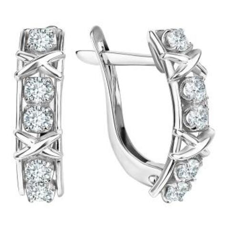 Серьги из золота с фианитами