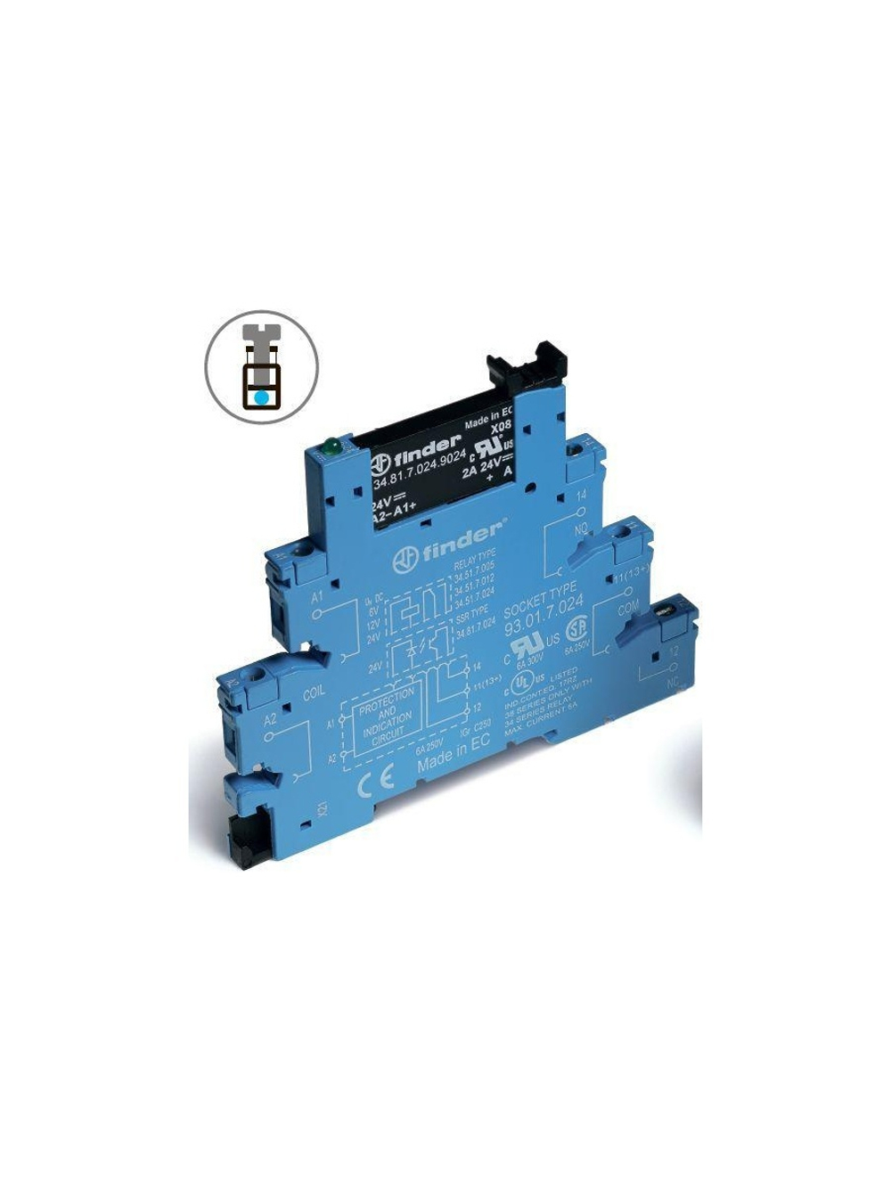 Реле модульное интерфейсное 2А 240В AC 24В DC IP20 винт. клеммы FINDER 388170248240
