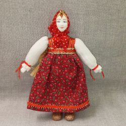 Ёлочная игрушка Крестьянская девочка с куклой